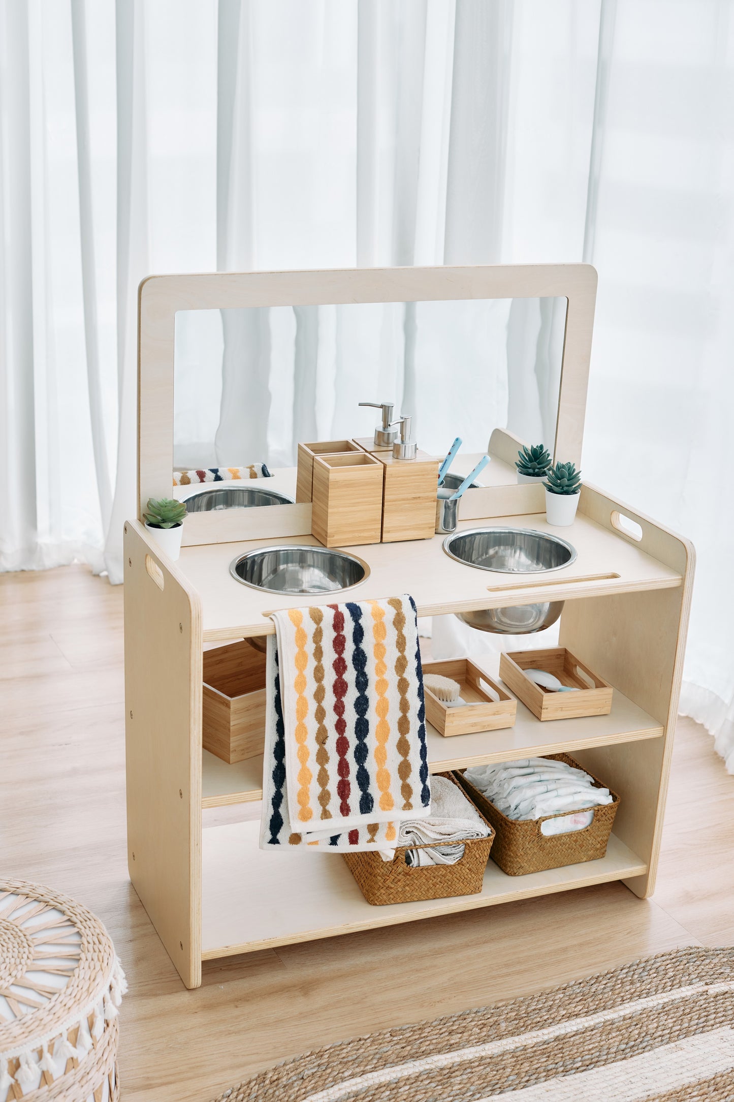 Montessori self-care station,Twin