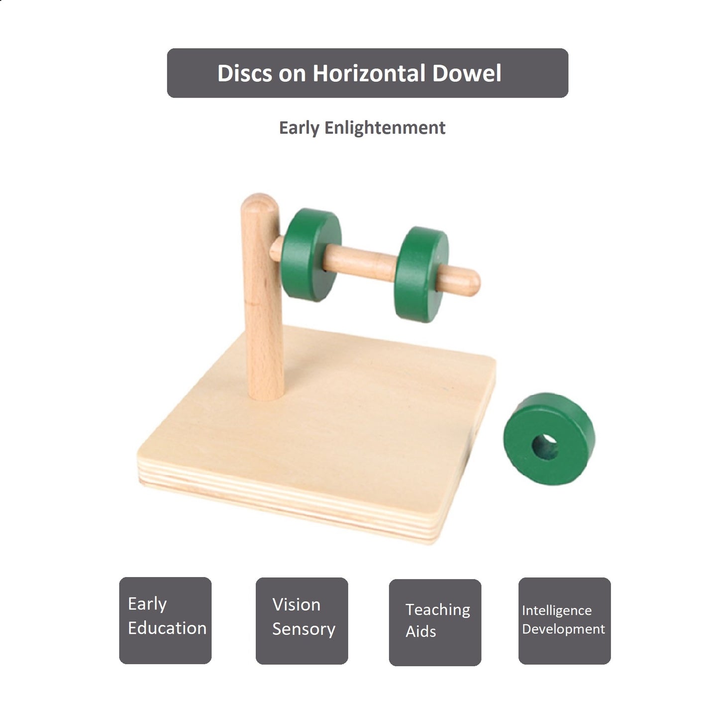 Montessori Discs on Horizontal Dowel