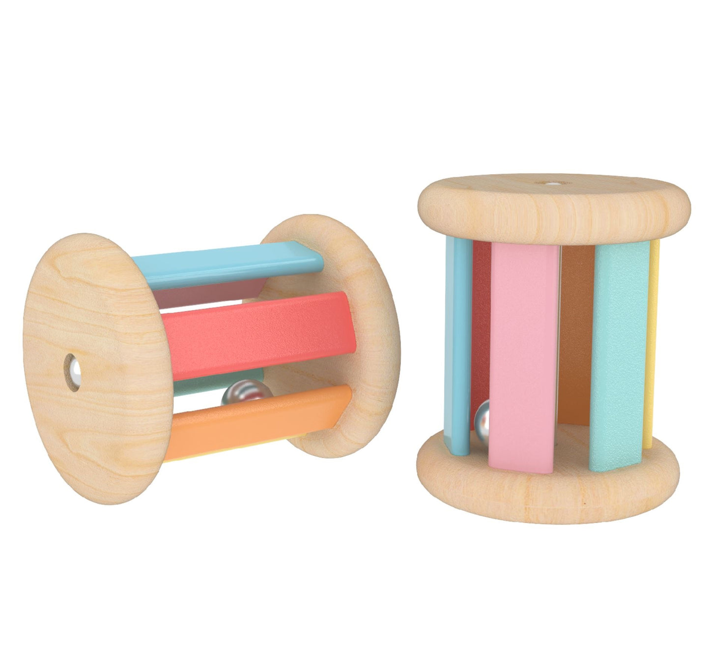 Montessori Rolling Wood Bell Rattle