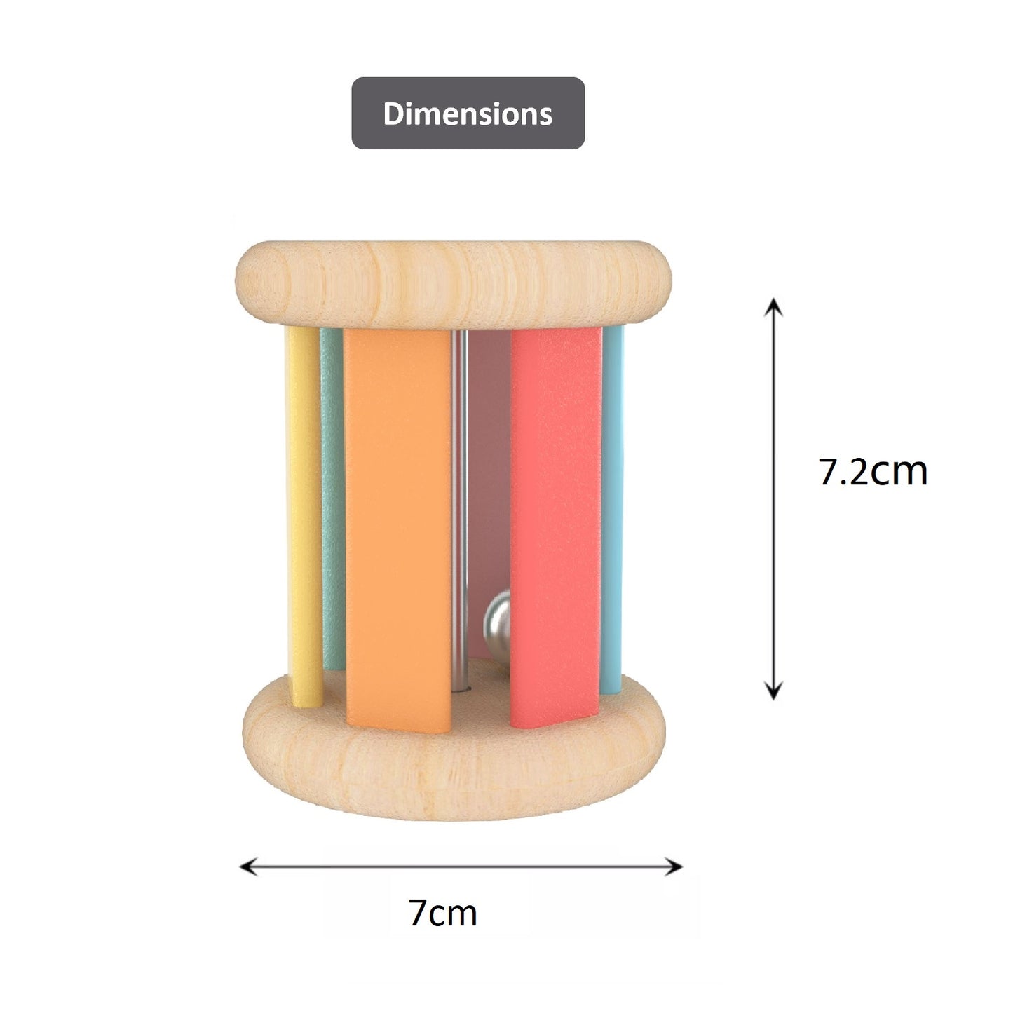 Montessori Rolling Wood Bell Rattle