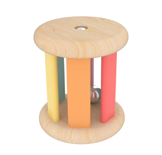 Montessori Rolling Wood Bell Rattle